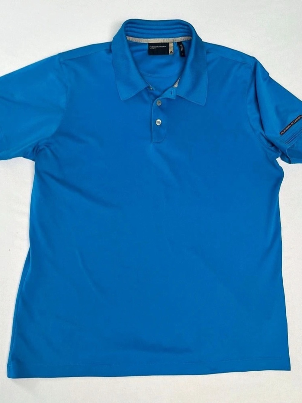 Porsche Design x Adidas Men’s Blue Performance Luxury Polo Shirt Short Sleeve L